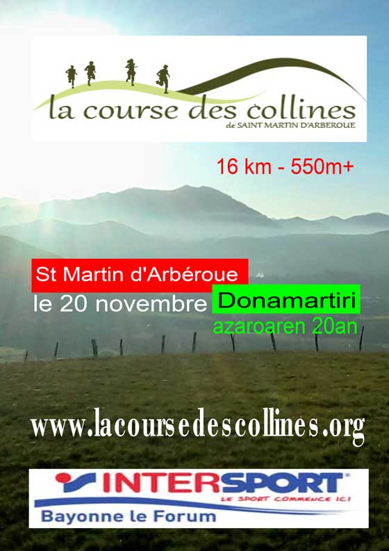 Affiche de la Course des collines 2016 Saint-Martin d'Arberoue